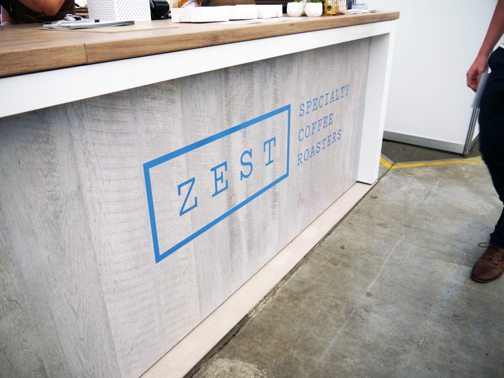 Zest Specialty Coffee MICE2017 signage logo