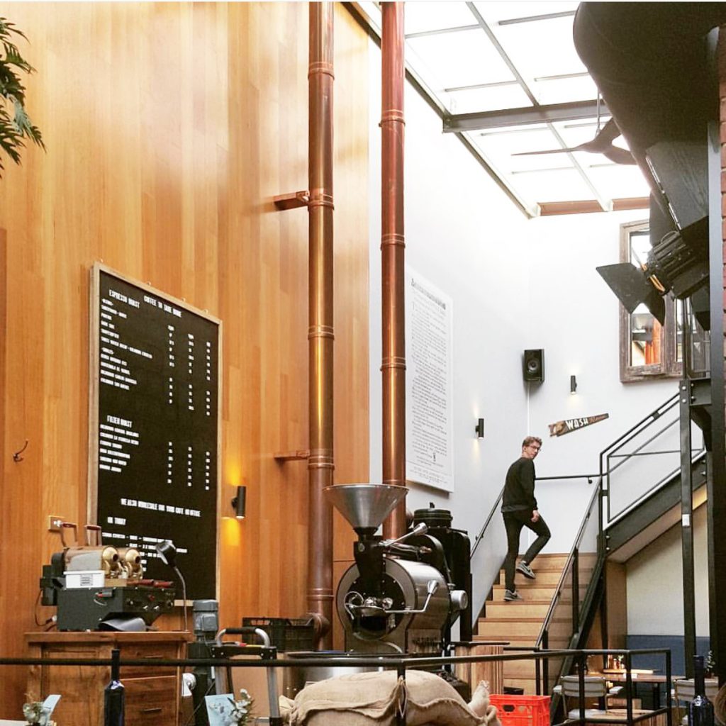 Vertue Coffee Roasters cafe staircase